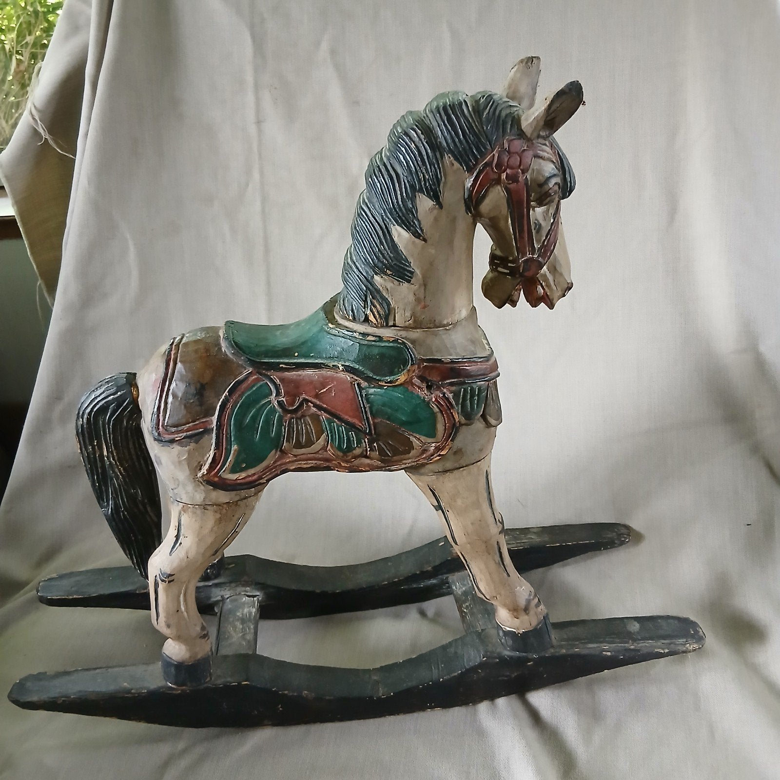 Vintage houten hobbelpaard, Ophalen of Verzenden