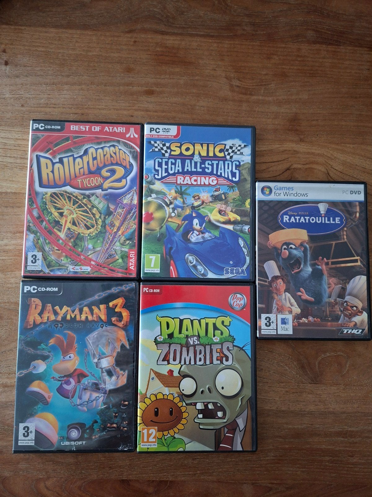 5 PC CD-ROM games: o.a.Plants vs. Zombies, Rollercoaster, Gebruikt, Overige genres, 1 speler, Ophalen of Verzenden