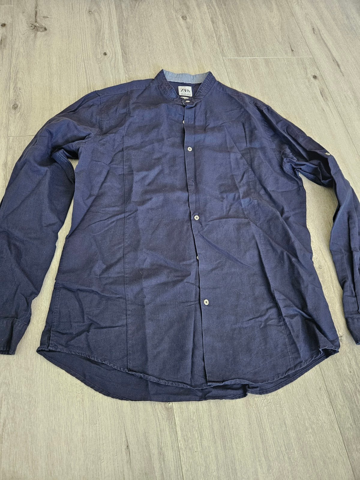 Herenblouse blauw zara mt L kat/linn zgan, Zara, Blauw, Ophalen of Verzenden, Zo goed als nieuw