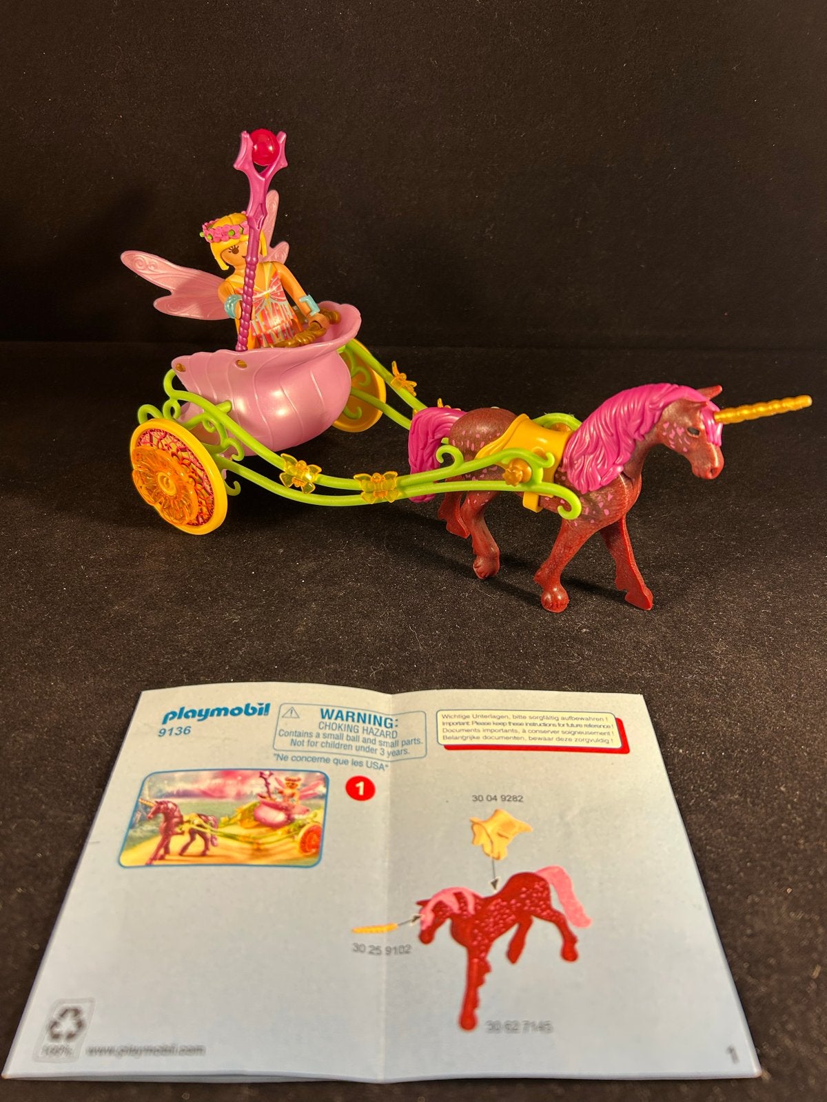 Playmobil Fairies 9136 Bloemenfee met eenhoorn en koets, Complete set, Fantasy, Overige typen, Ophalen of Verzenden
