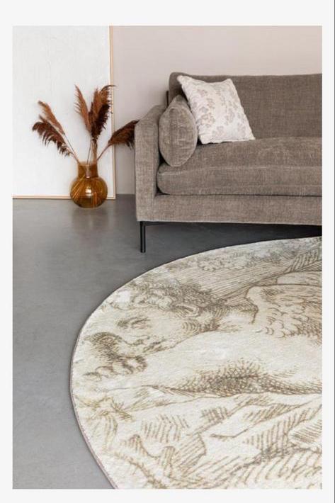 Rond vloerkleed van het merk Zuiver, ongebruikt, Beige, Rond, Nieuw, Ophalen of Verzenden