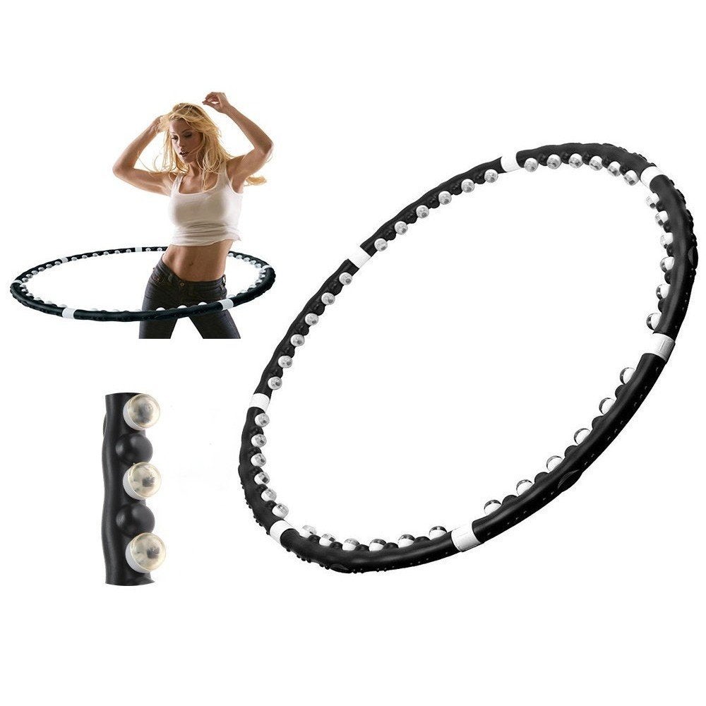 Fitness / massage hoelahoep | 85 cm | Zwart/Wit (nieuw), Verzenden, Nieuw, Buik, Overige typen