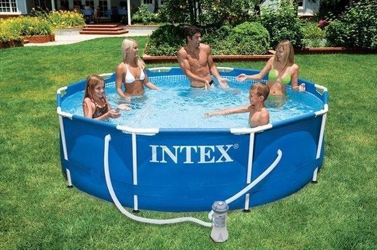 Intex Metal Frame zwembad 305 x 76 cm-met 12-Volt filterp..., Minder dan 80 cm, Rond, Mailto:service@intexcorp.nl, Ophalen of Verzenden