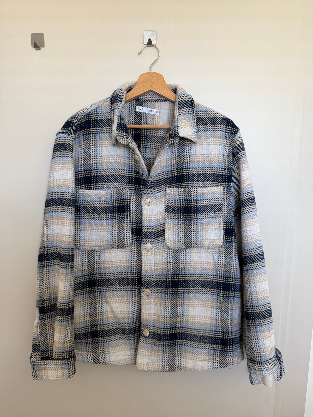 Zara geruit overhemd/jasje - Maat M, Ophalen of Verzenden, Zo goed als nieuw, Maat 48/50 (M), Blauw