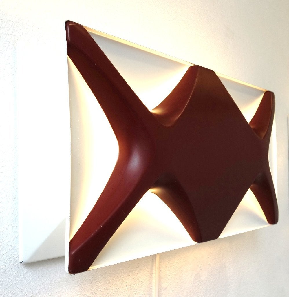 Vintage Space Age Oyster wandlamp Pop Art Klaus Link 1 van 2, Ophalen of Verzenden, Gebruikt, Metaal