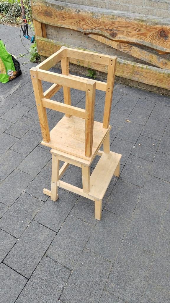 Learning tower van 2 Ikea trapjes gebouwd, hout, Kinderen en Baby's, Ophalen, Gebruikt
