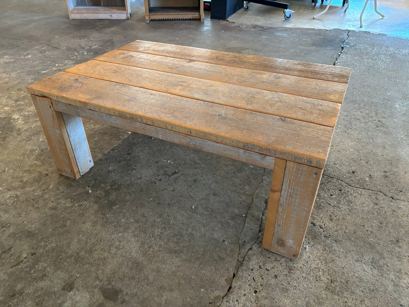 Robuuste salontafel van steigerhout - 120x80x46 cm, Ophalen, Gebruikt, 100 tot 150 cm, 50 tot 100 cm