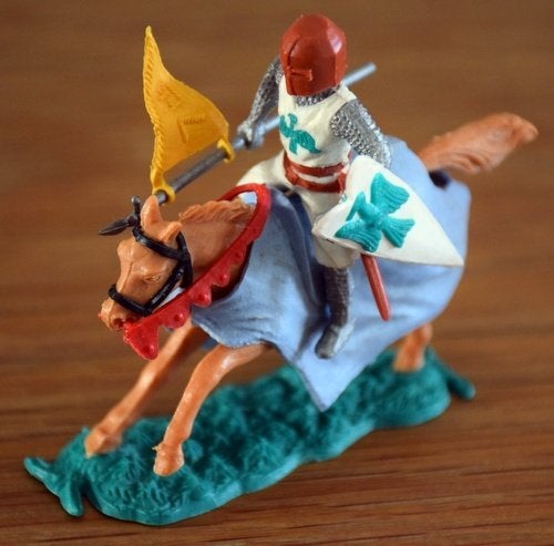 Timpo Toys Ridder op paard met lans en schild jaren 60, Verzamelen, Ophalen of Verzenden, Zo goed als nieuw