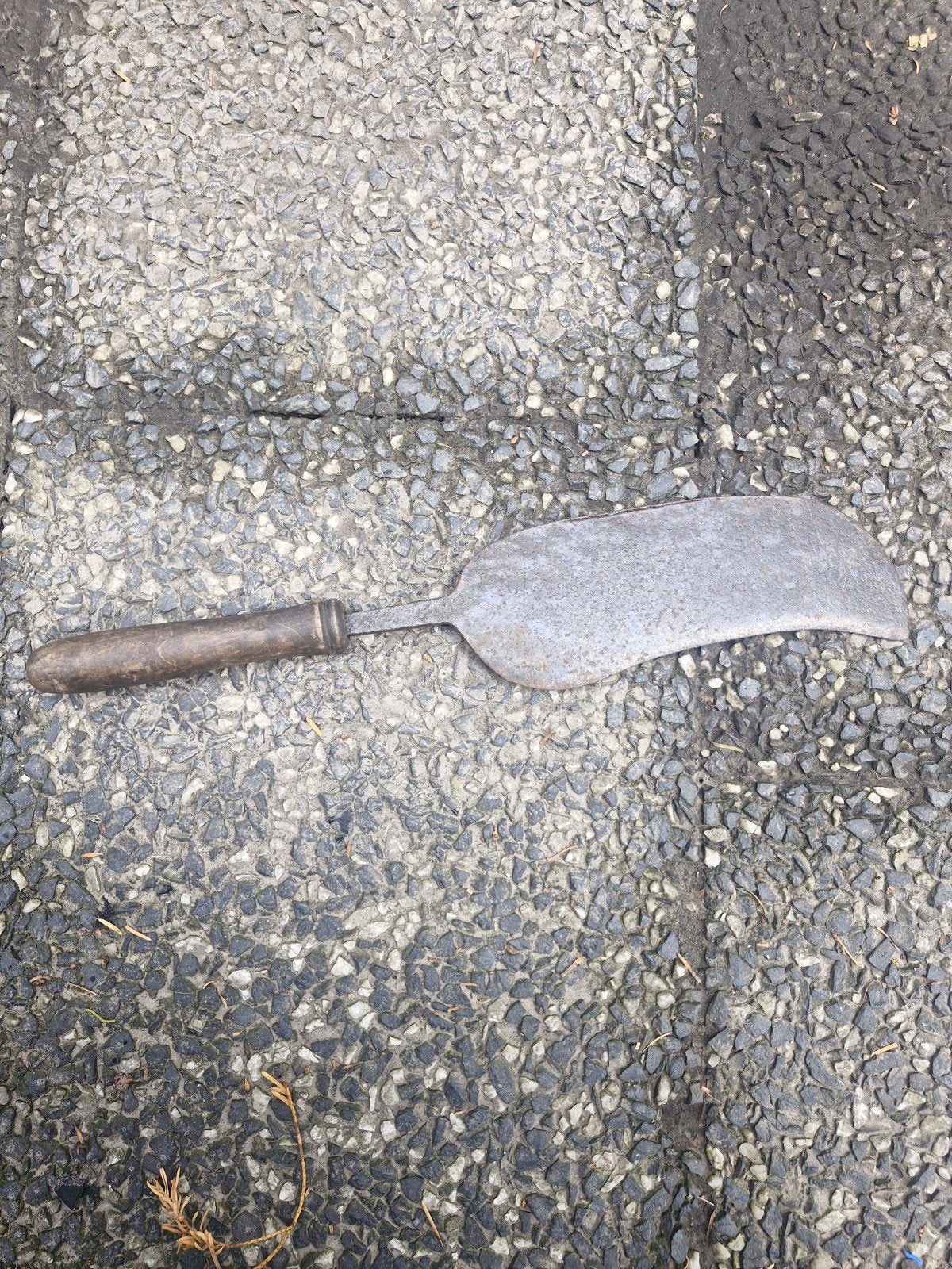 Antieke tuinschep/troffel met houten handvat, Ophalen of Verzenden
