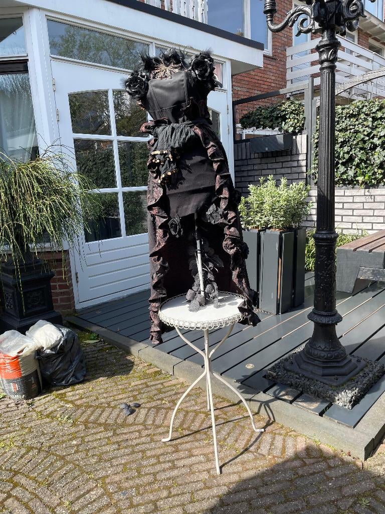 Gothic paspop mannequin zwart bordeaux – uniek decoratiestuk, Ophalen, Gebruikt, Paspop