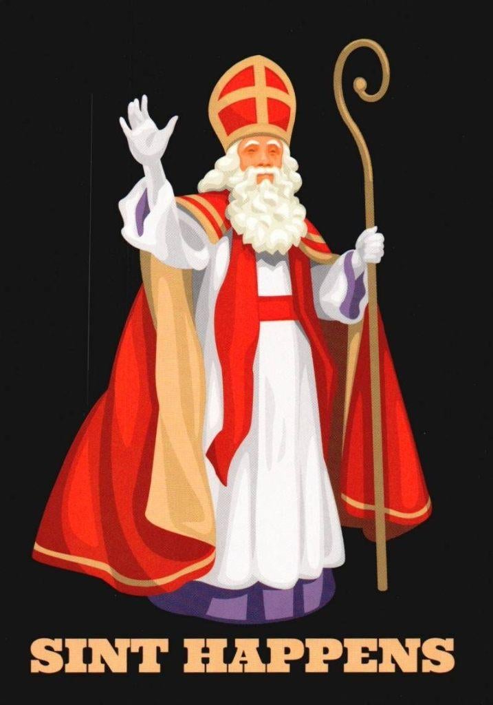 Sint Happens - Sinterklaas kaart. voor €`1,00, Verzenden, 1980 tot heden, Ongelopen, Feest(dag)