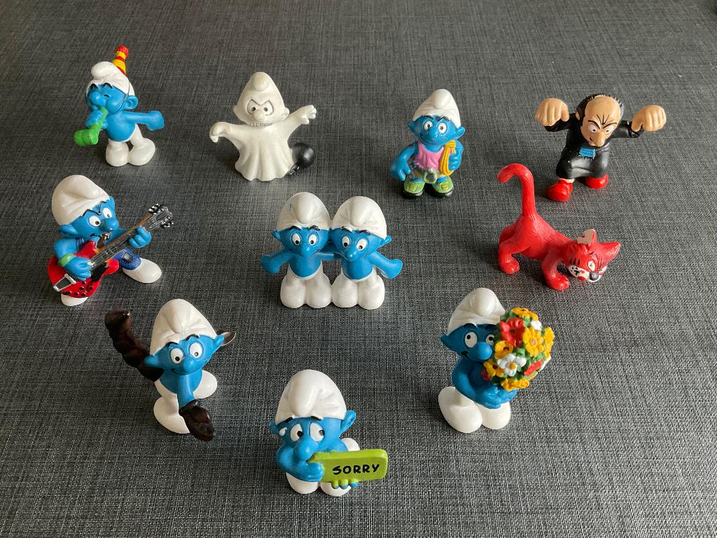Smurfen C Smurfen  + Garcamel + Azraël, Ophalen, Zo goed als nieuw, Verschillende Smurfen, Poppetje, Figuurtje of Knuffel