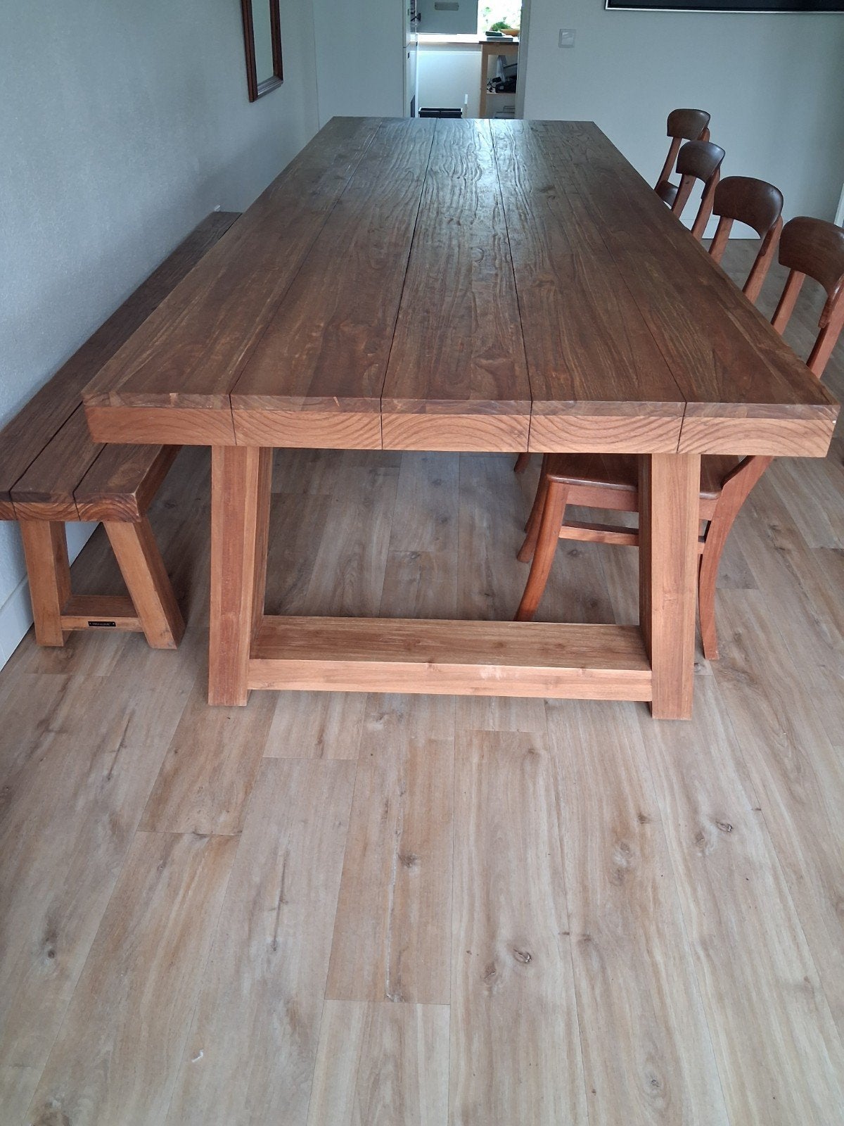 Teakhouten (tuin)tafel van Max&Luuk 300x110cm, Ophalen, 100 tot 150 cm, Teakhout, 200 cm of meer