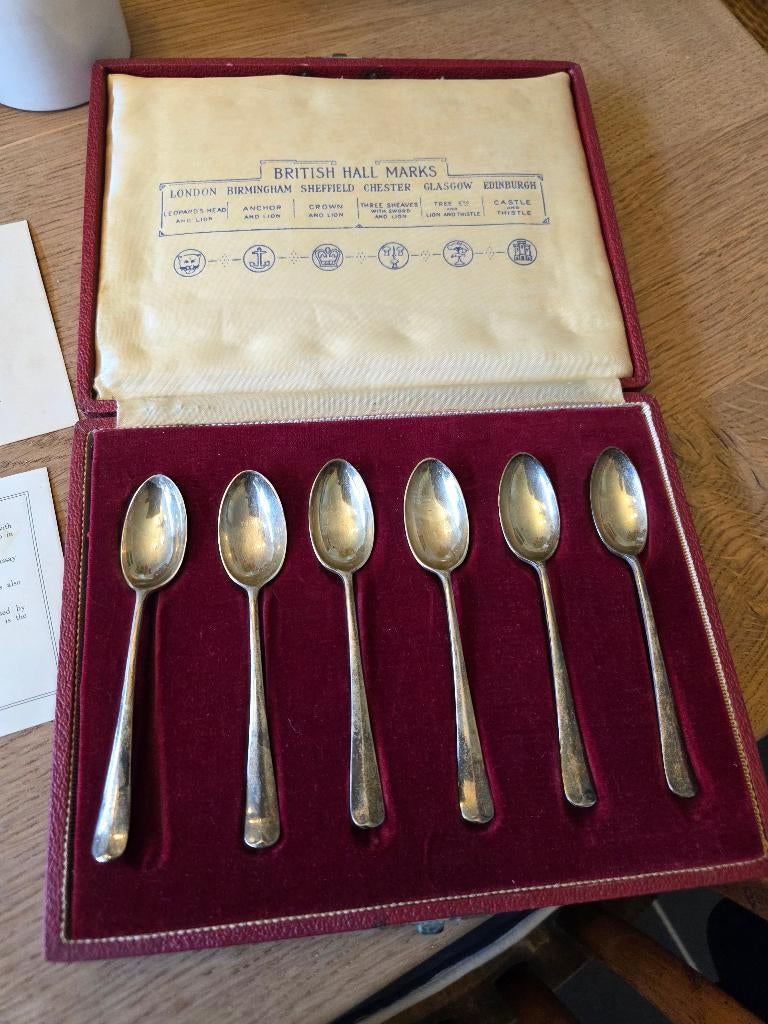 set Engelse zilveren theelepels, Antiek en Kunst, Ophalen of Verzenden