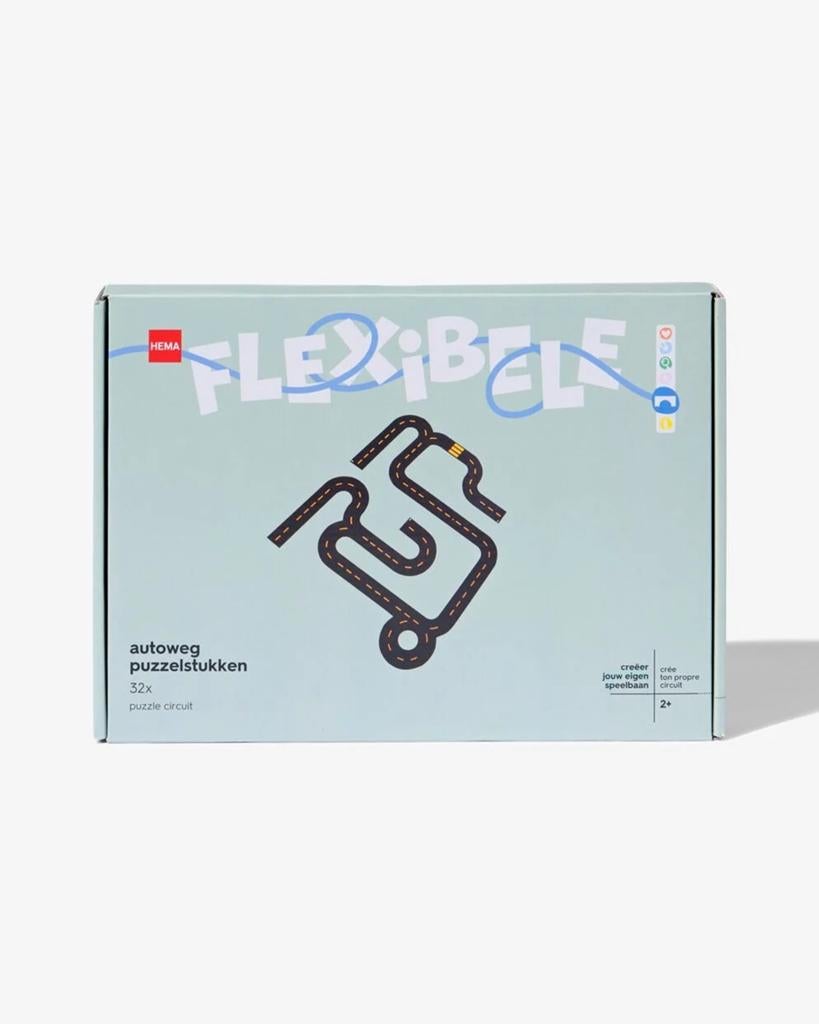 Hema Flexibele Autoweg Puzzelstukken 32x, Ophalen, Zo goed als nieuw, Overige merken