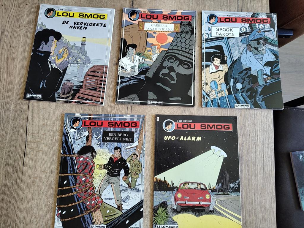 Lou Smog stripboeken - 5 delen, Meerdere stripboeken, Ophalen of Verzenden, Gelezen, G. Van Linthout