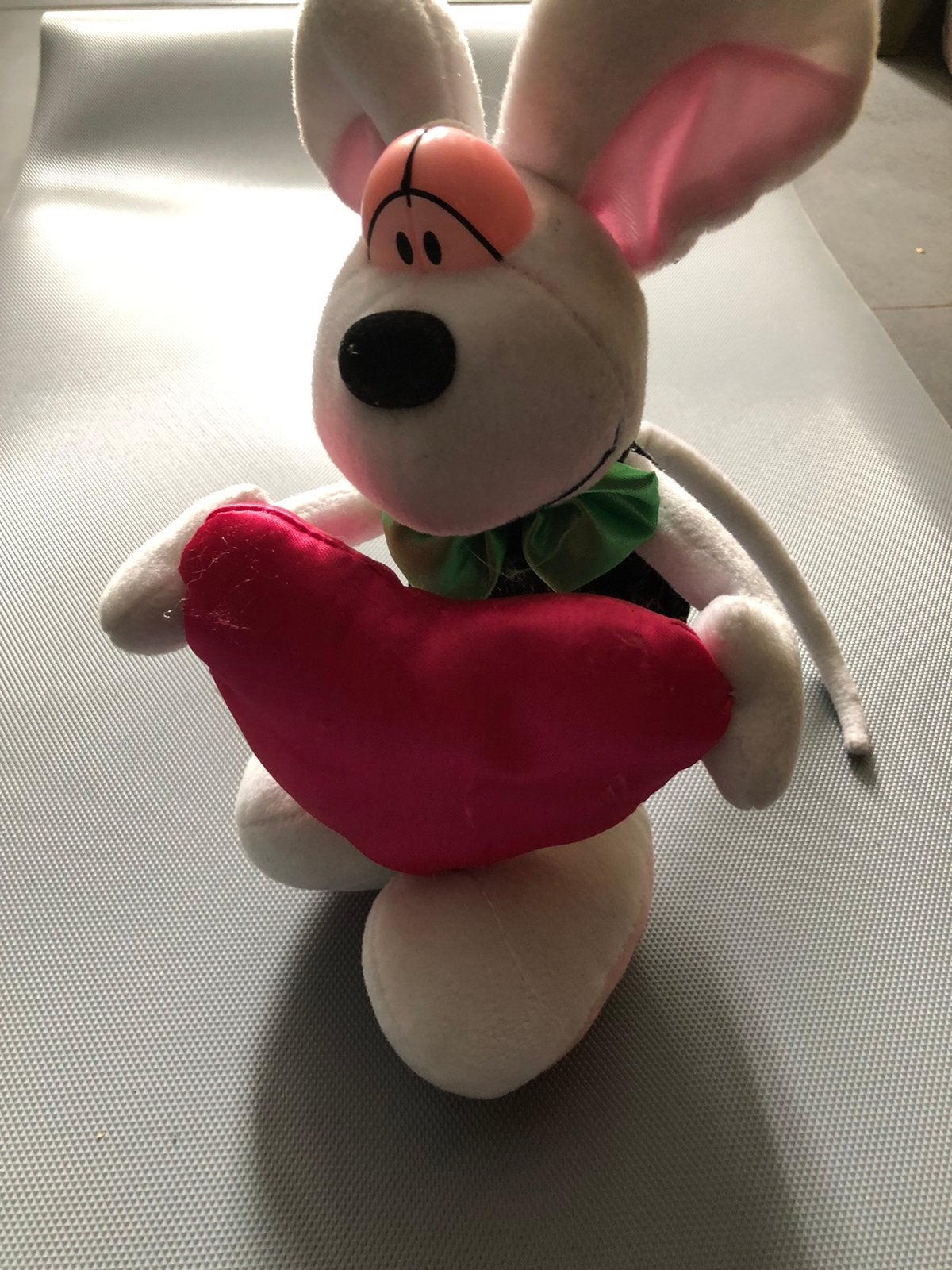 Diddle knuffel muis met groot roze hart, Ophalen of Verzenden, Gebruikt