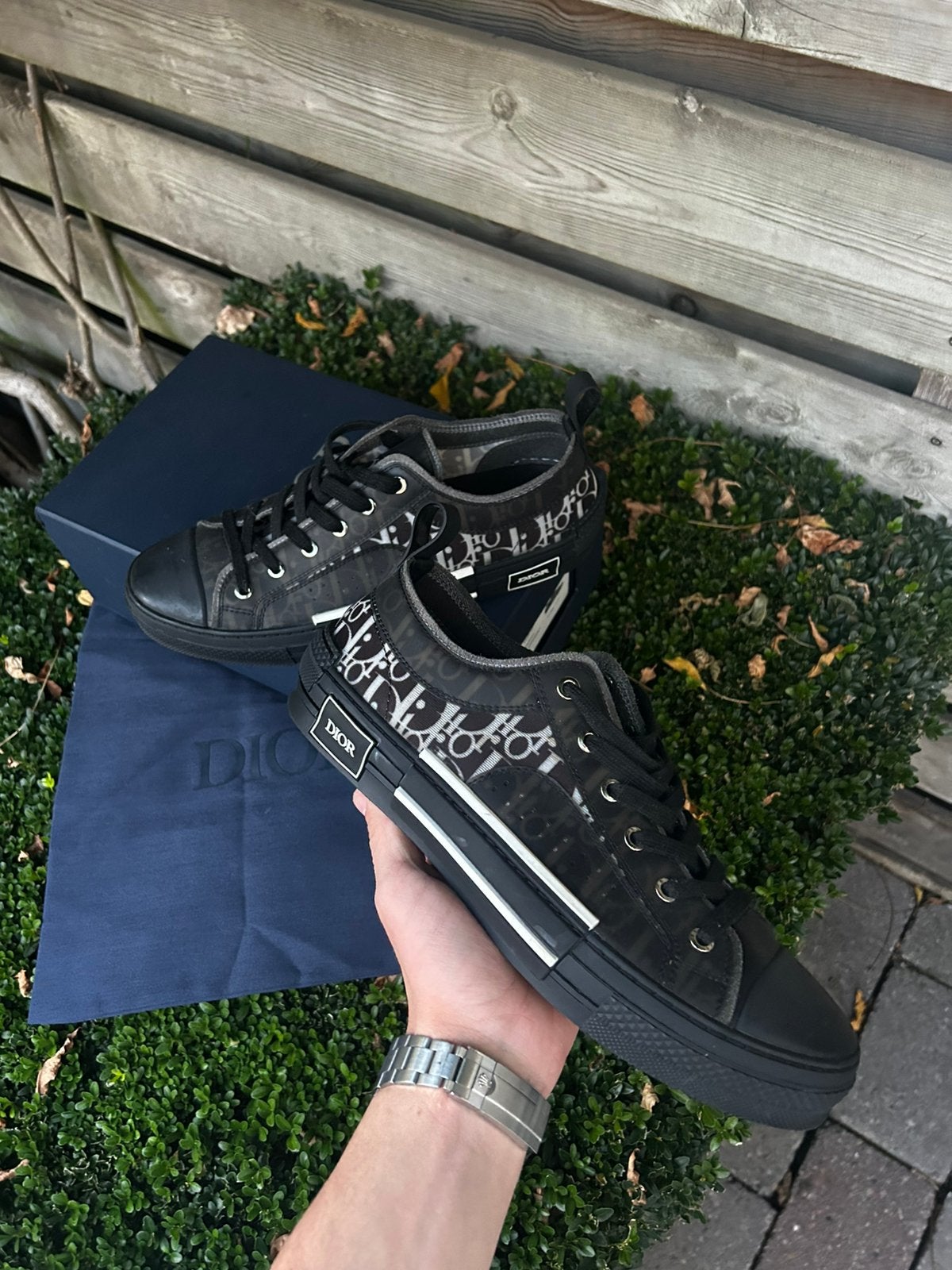 Christian Dior B23 Low Sneakers - Black Oblique - Maat 44, Zwart, Ophalen of Verzenden, Sneakers of Gympen, Zo goed als nieuw
