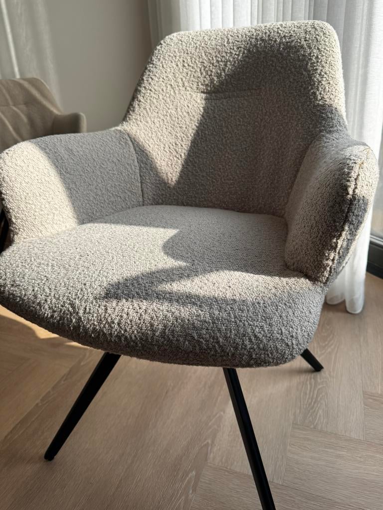 4 eetkamerstoelen, Ophalen, Minder dan 75 cm, Zo goed als nieuw, Stof