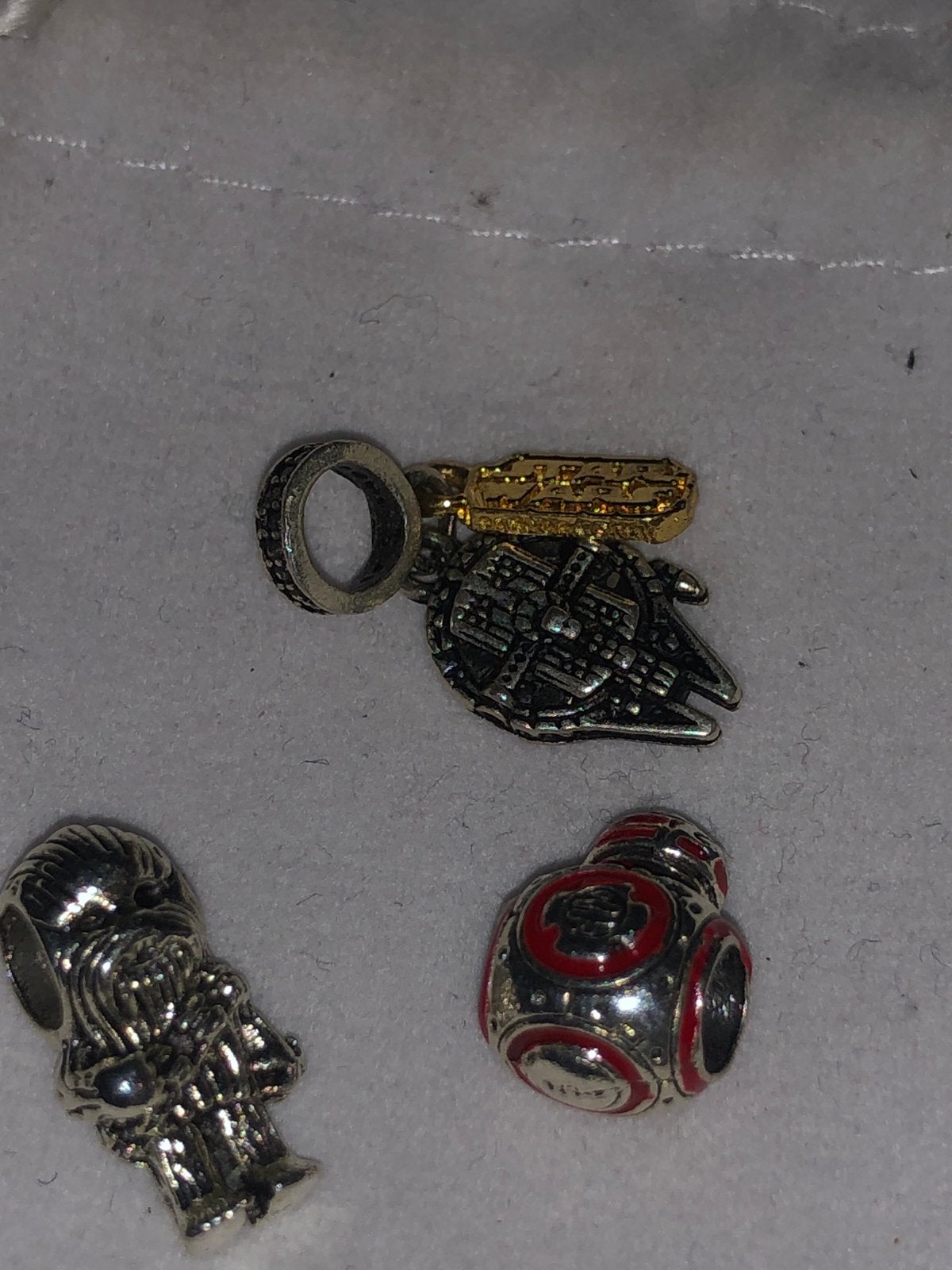 3 Star Wars Bedels voor Bedelarmband - Millennium Falcon, Ch, Overige merken, Overige materialen, Gebruikt, Ophalen of Verzenden