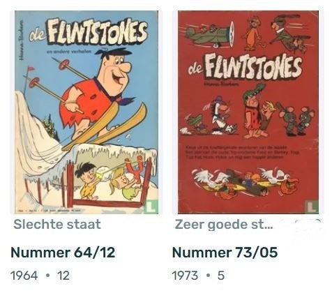 stripboeken 2x De Flintstones 1964, 1973, Meerdere stripboeken, Ophalen of Verzenden, Gelezen