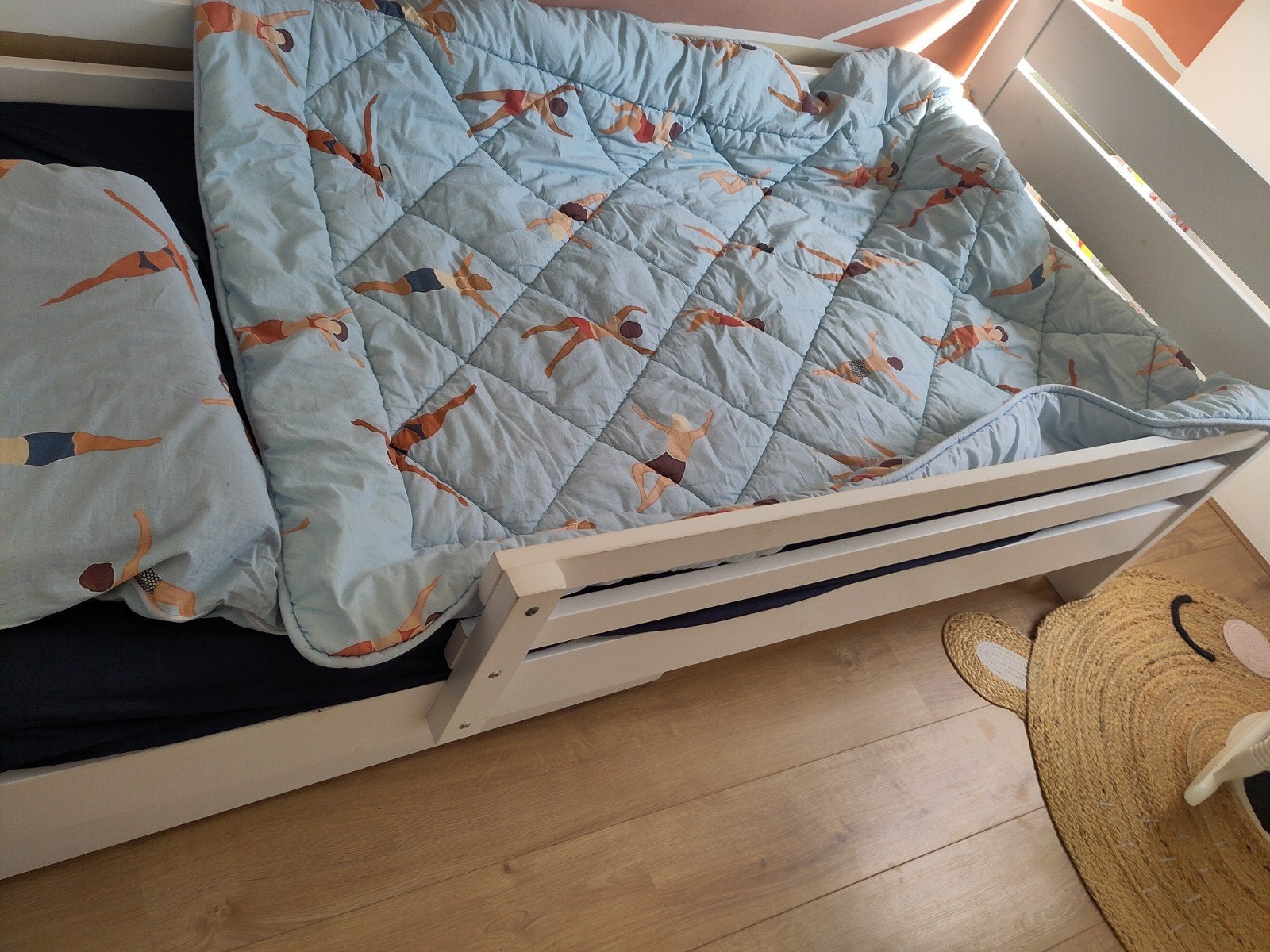 Wit kinderbed met lattenbodem, Ophalen, Gebruikt, 90 cm, Eenpersoons