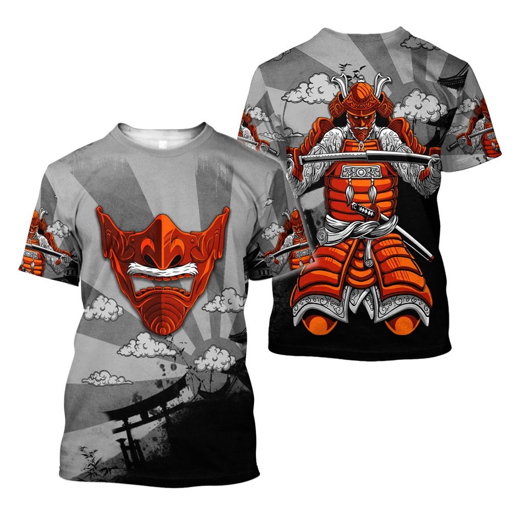 Japans t-shirt 6 (heren mannen shirt samurai masker japan), Verzenden, Nieuw, Overige maten, Meerkleurig