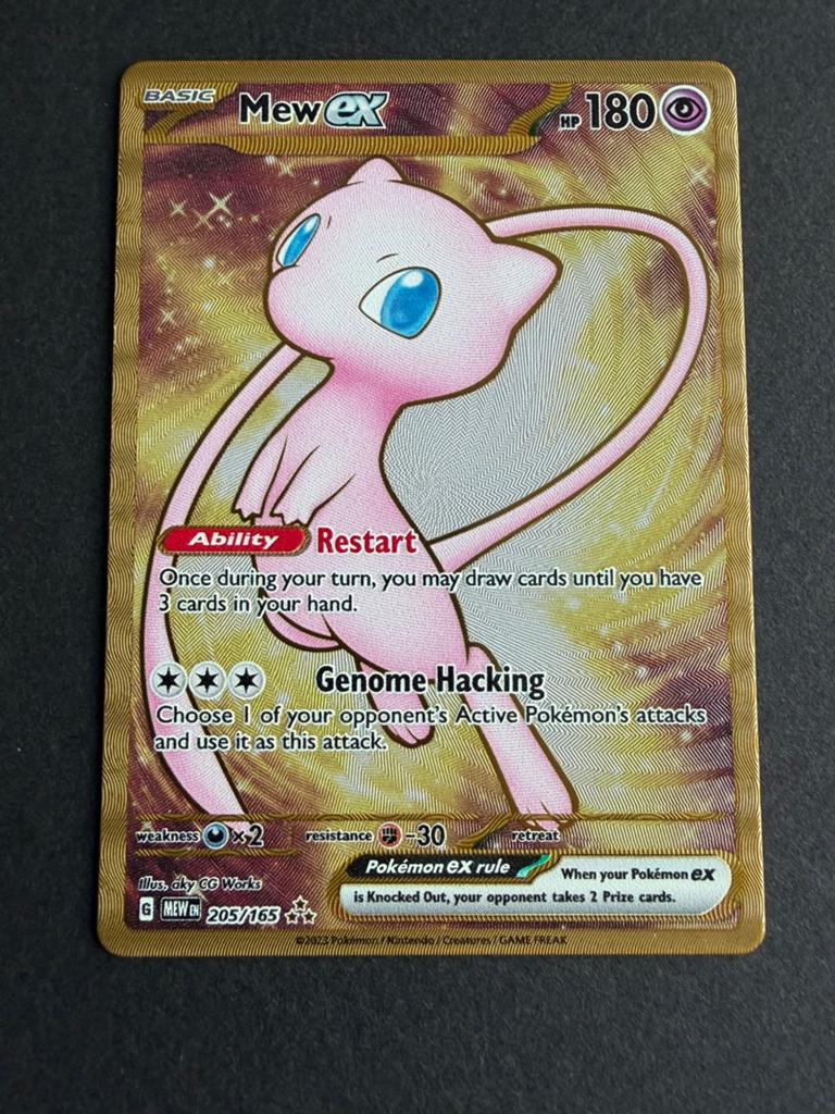 Pokemon kaart metal promo mew 205, Ophalen of Verzenden, Zo goed als nieuw