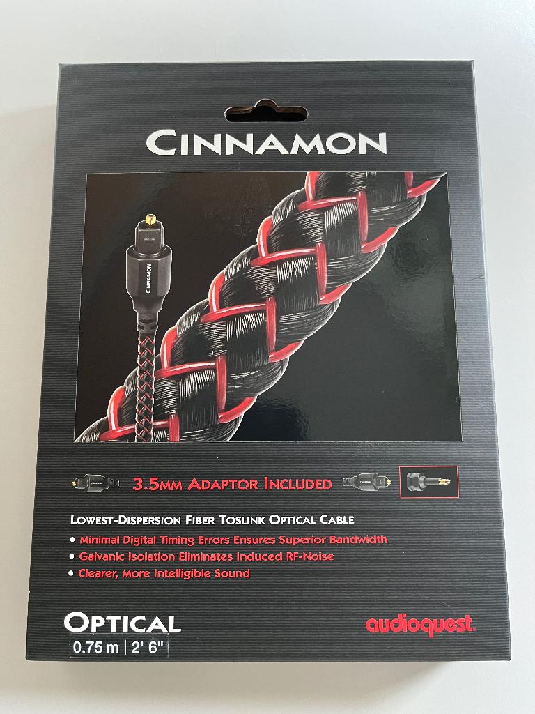 Audioquest Cinnamon Toslink Optische Kabel (75cm), Ophalen, Zo goed als nieuw, Minder dan 2 meter, Optische kabel