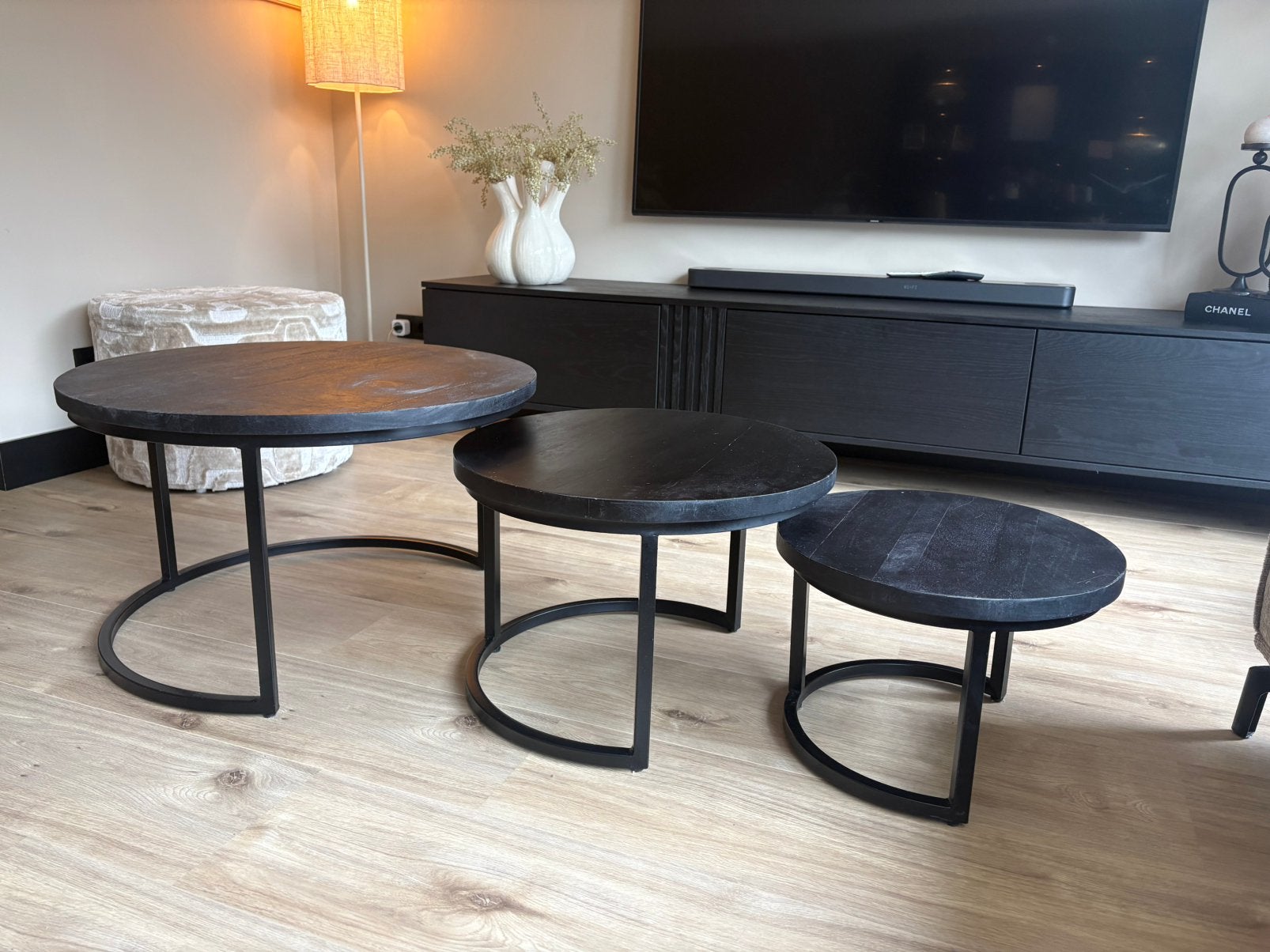 3 Salontafels - Goossens, Ophalen, 50 tot 100 cm, Rond, Zo goed als nieuw