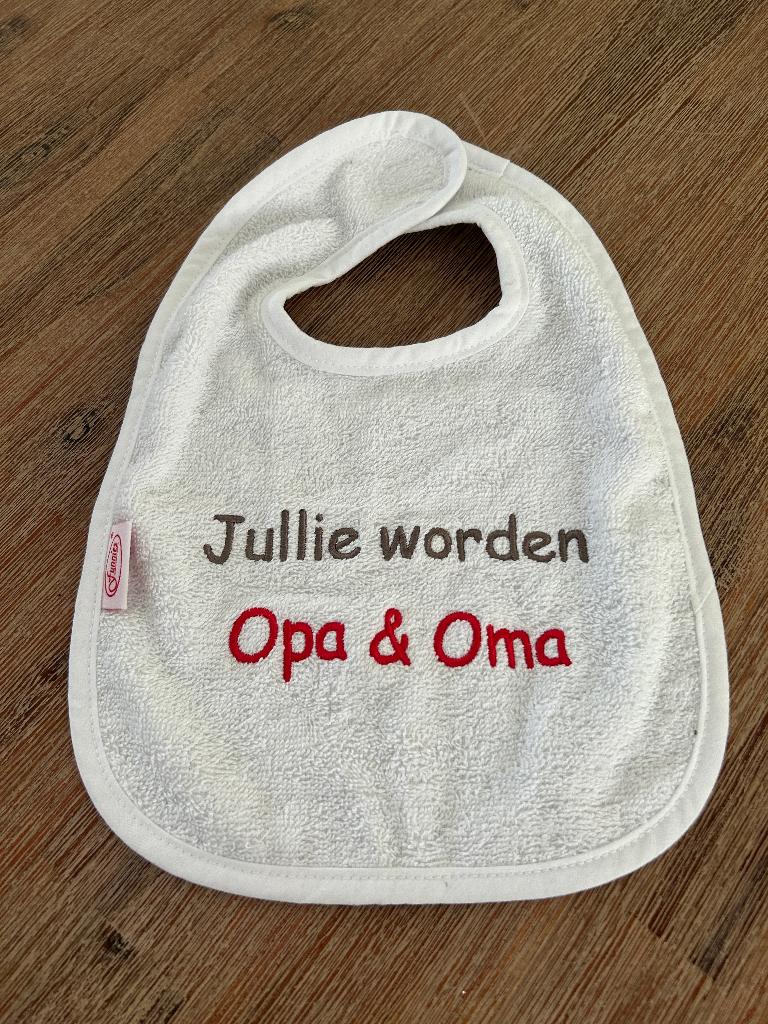 Slabbetje Jullie worden opa en oma, Ophalen of Verzenden, Nieuw, Overige typen