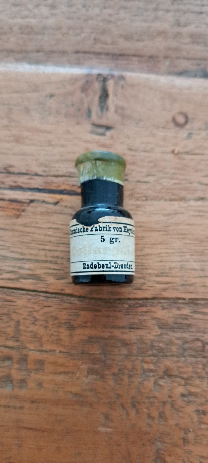 Antiek flesje Chemische Fabrik von Heyden Radebeul Dresden, Ophalen
