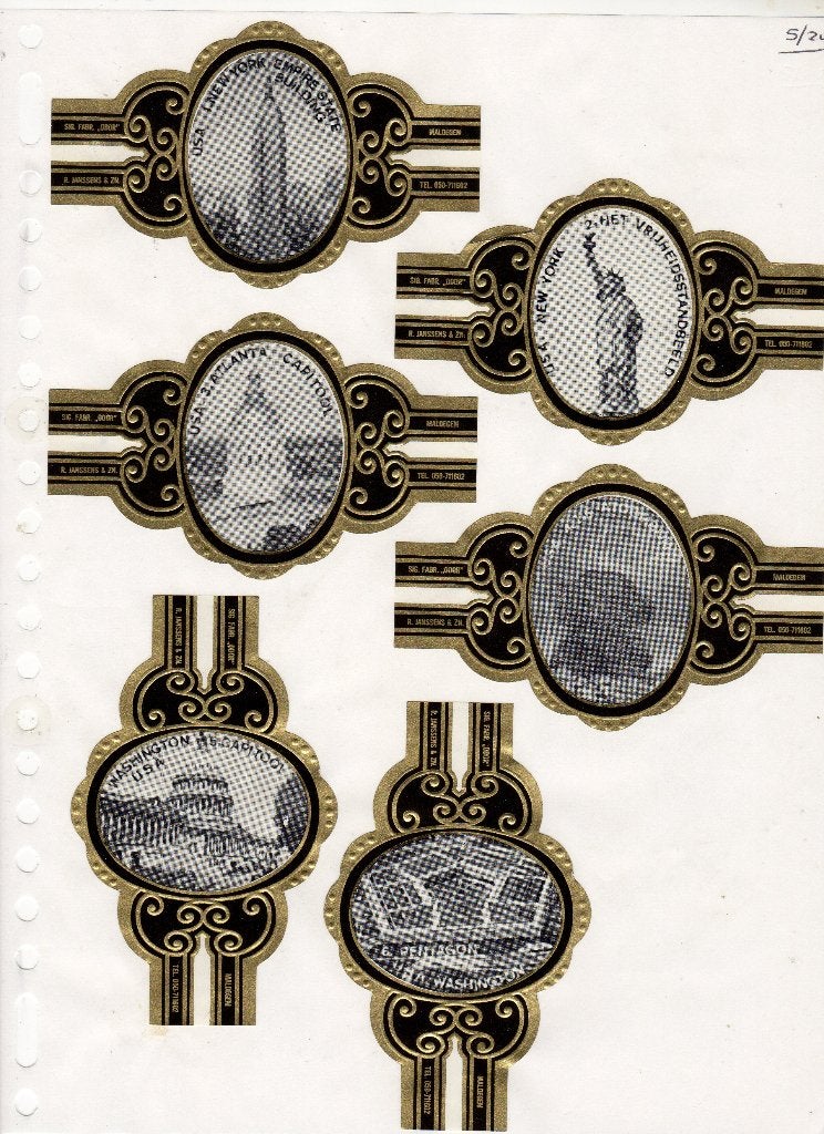 R. Janssens  GF   USA  1 - 20  zwart, Ophalen of Verzenden, Zo goed als nieuw, Sigarenbandjes