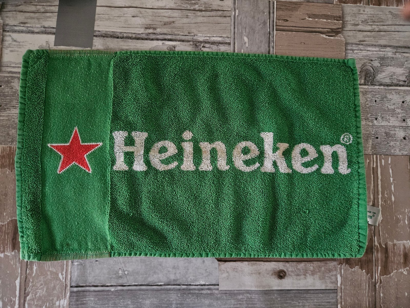 Heineken gastendoekje - Groen met logo, Verzamelen, Ophalen of Verzenden, Gebruikt, Overige typen, Heineken