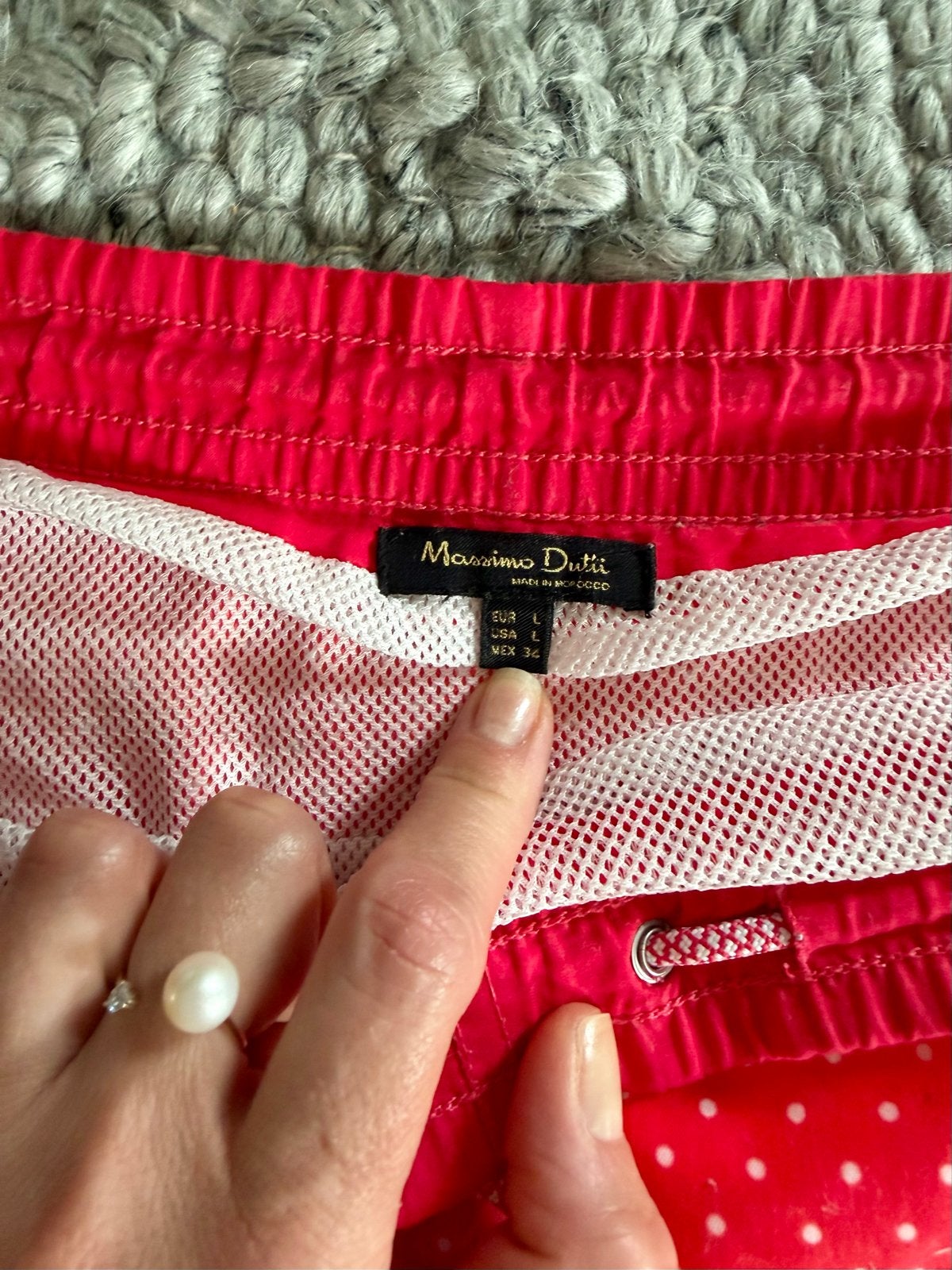 Massimo Dutti Zwemshort Maat L - Rood met stippen, Ophalen of Verzenden, Maat 52/54 (L), Rood, Zwemshort