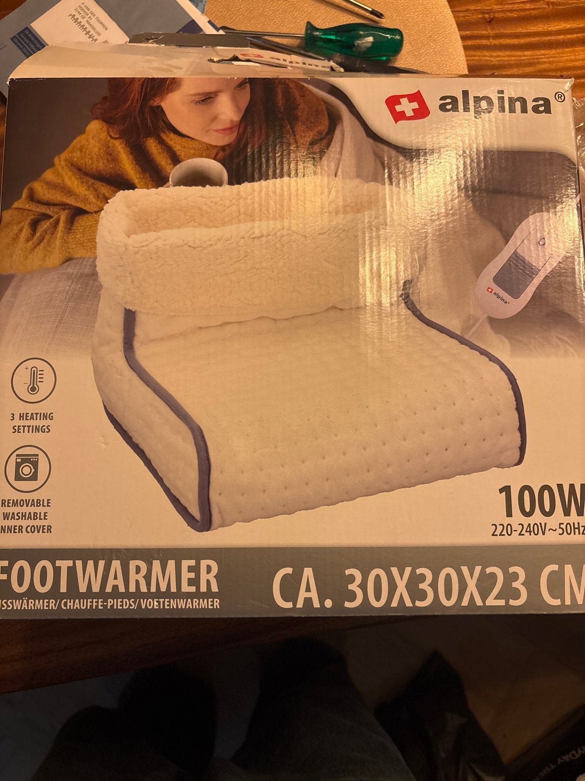 Alpina Voetenwarmer - 3 warmtestanden, afneembare hoes, Ophalen, Nieuw
