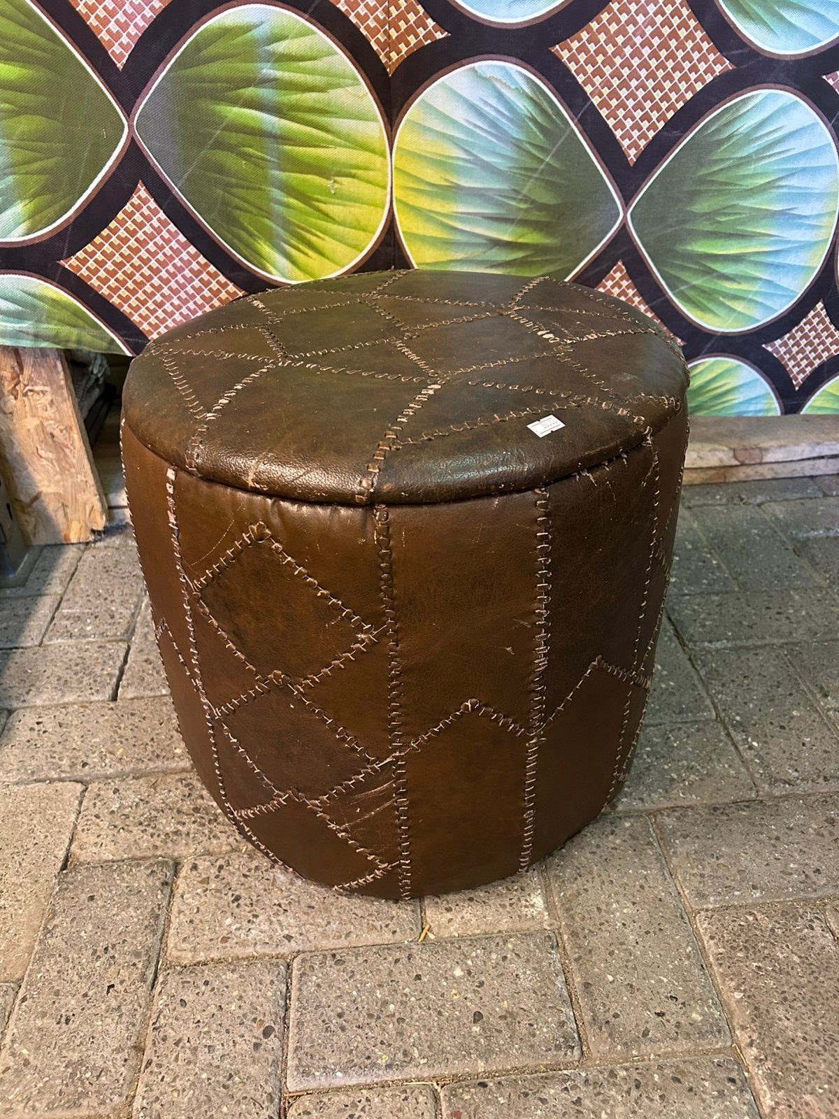 Vintage jaren 70 bruine opberg poef, Vintage, ?, Zo goed als nieuw, ?