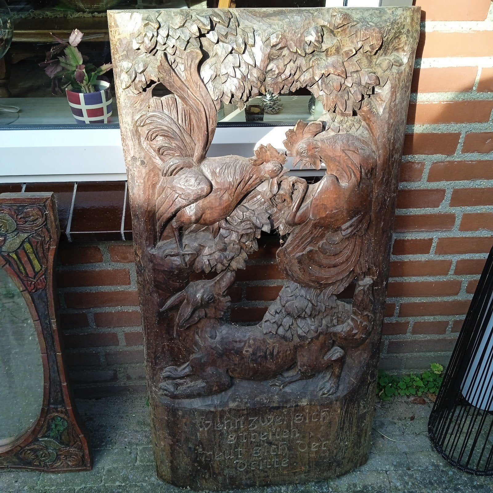 Zwaar antiek houten wandpaneel in zeer goede staat, Overige onderwerpen, Handgemaakt, Wanddecoratie, Hout