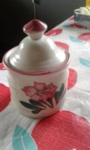 suiker pot met deksel, Ophalen of Verzenden, Zo goed als nieuw, Steen/keramiek, Pot, Bus of Blik