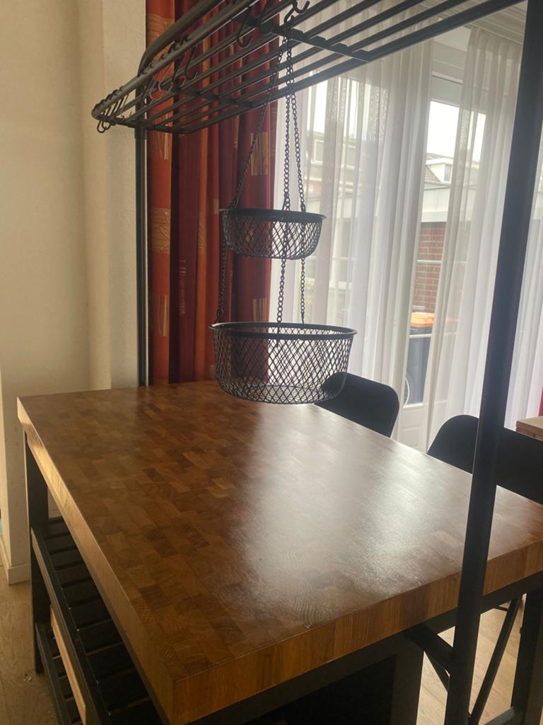 IKEA Vadholma kookeiland met bovenrek en 2 stoelen, Ophalen, Hout, IKEA, Keukentrolley