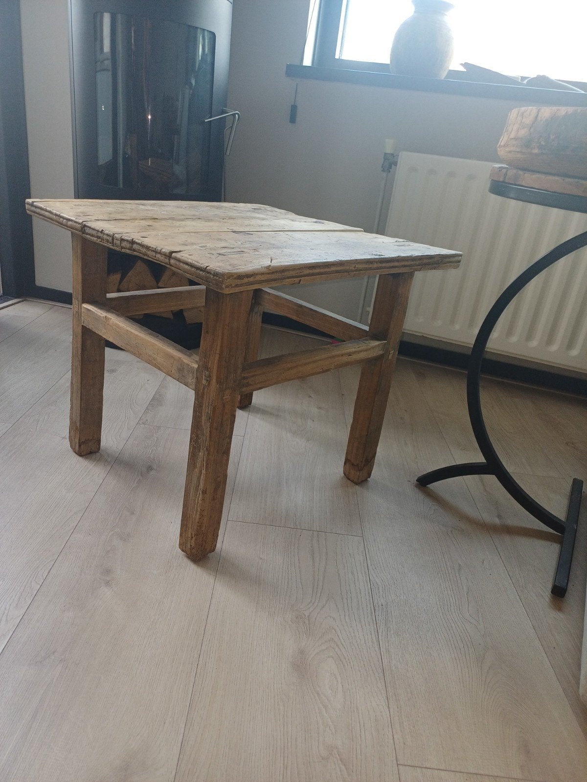 Rustieke houten bijzettafel Hofzz aura peeperkorn stoer en r, Ophalen
