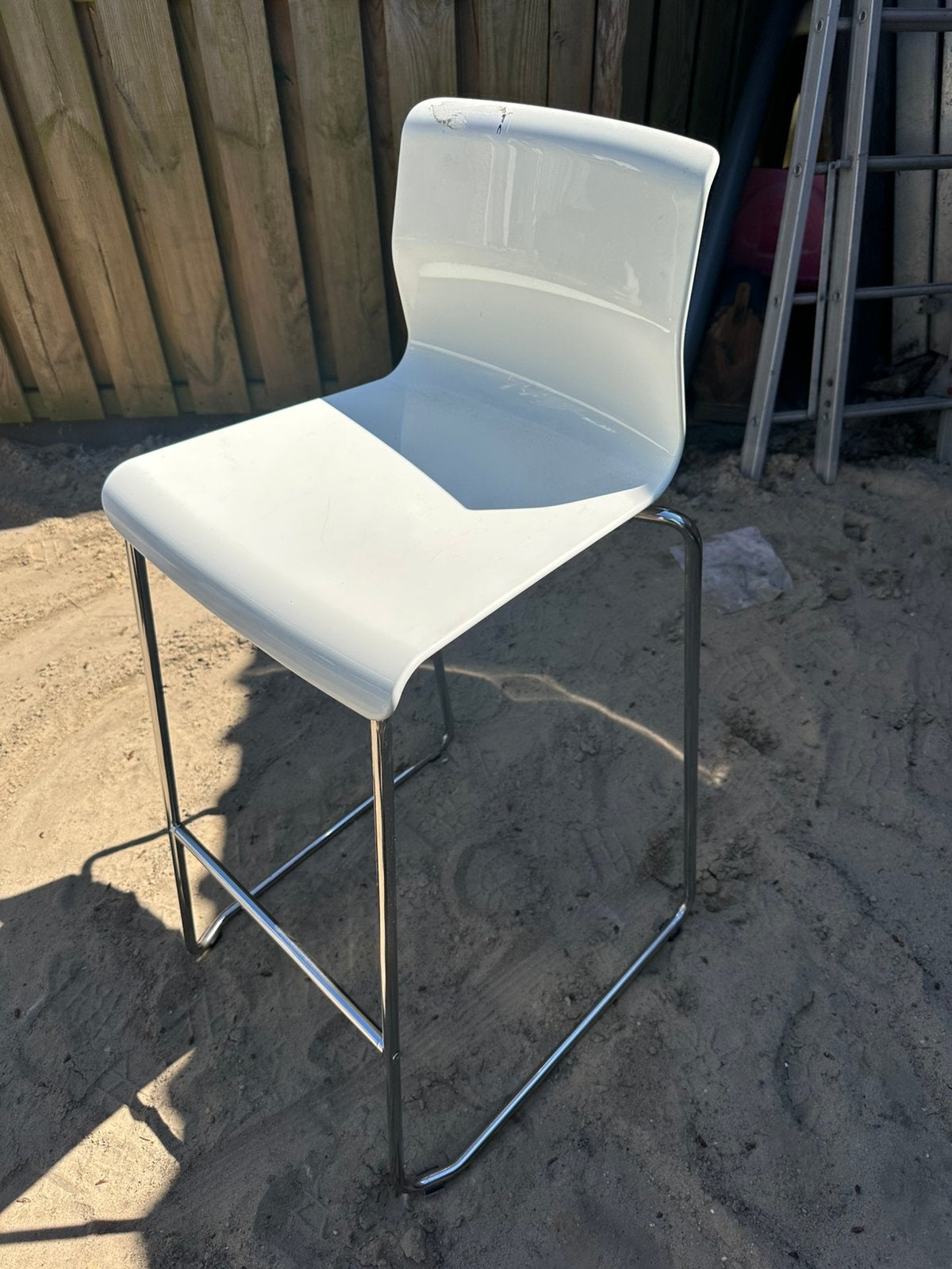 Barstoel ikea glenn wit, 1 kruk, Ophalen, Zo goed als nieuw, 60 tot 90 cm