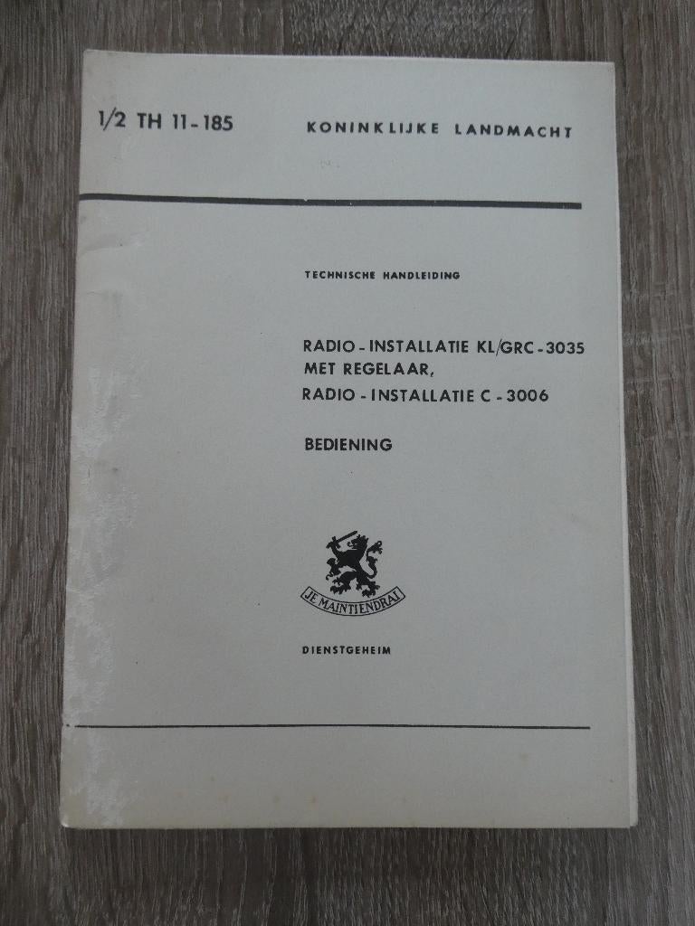 Nederlands voorschrift Radio-Installaties KL/GRC - 3035, Ophalen of Verzenden, Landmacht, Nederland, Boek of Tijdschrift