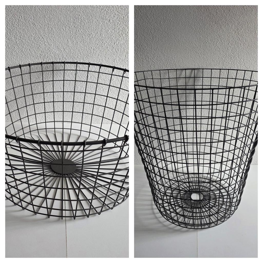Set van 2 metalen draadstaal manden mand opbergmand, Ophalen, Rond, Overige materialen