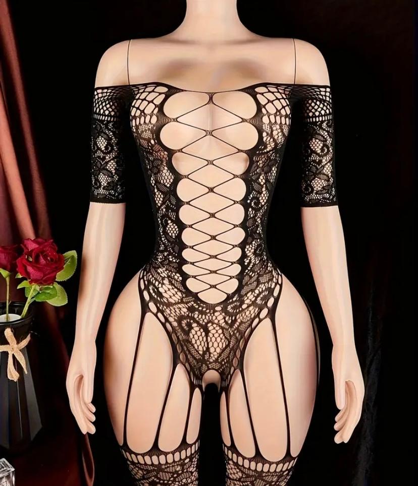 Zwart Fishnet Body Korset - Verleidelijk en Stijlvol, Ophalen of Verzenden, Zwart, Body of Korset