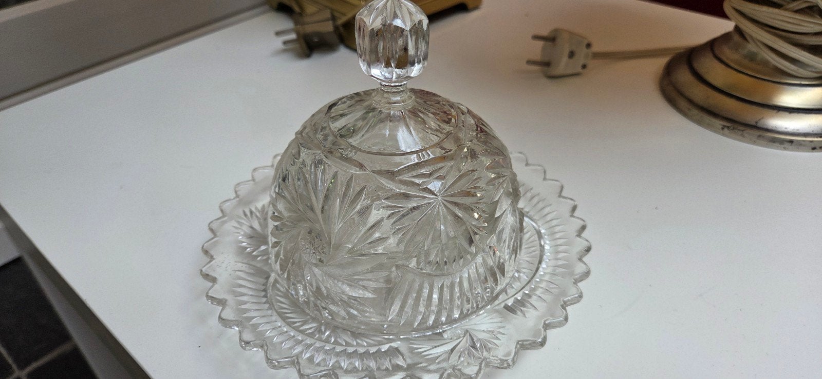 glazen botervloot, Antiek en Kunst, Antiek | Glas en Kristal, Ophalen of Verzenden