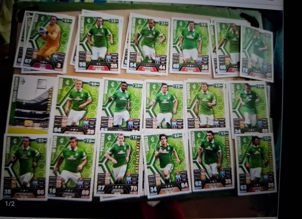 19 Kaartjes SV Werder Bremen, Verzamelen, Ophalen of Verzenden, Nieuw, Buitenlandse clubs, Poster, Plaatje of Sticker