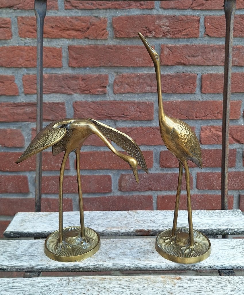 Prachtige set vintage messing kraanvogels., Ophalen of Verzenden, Huis en Inrichting