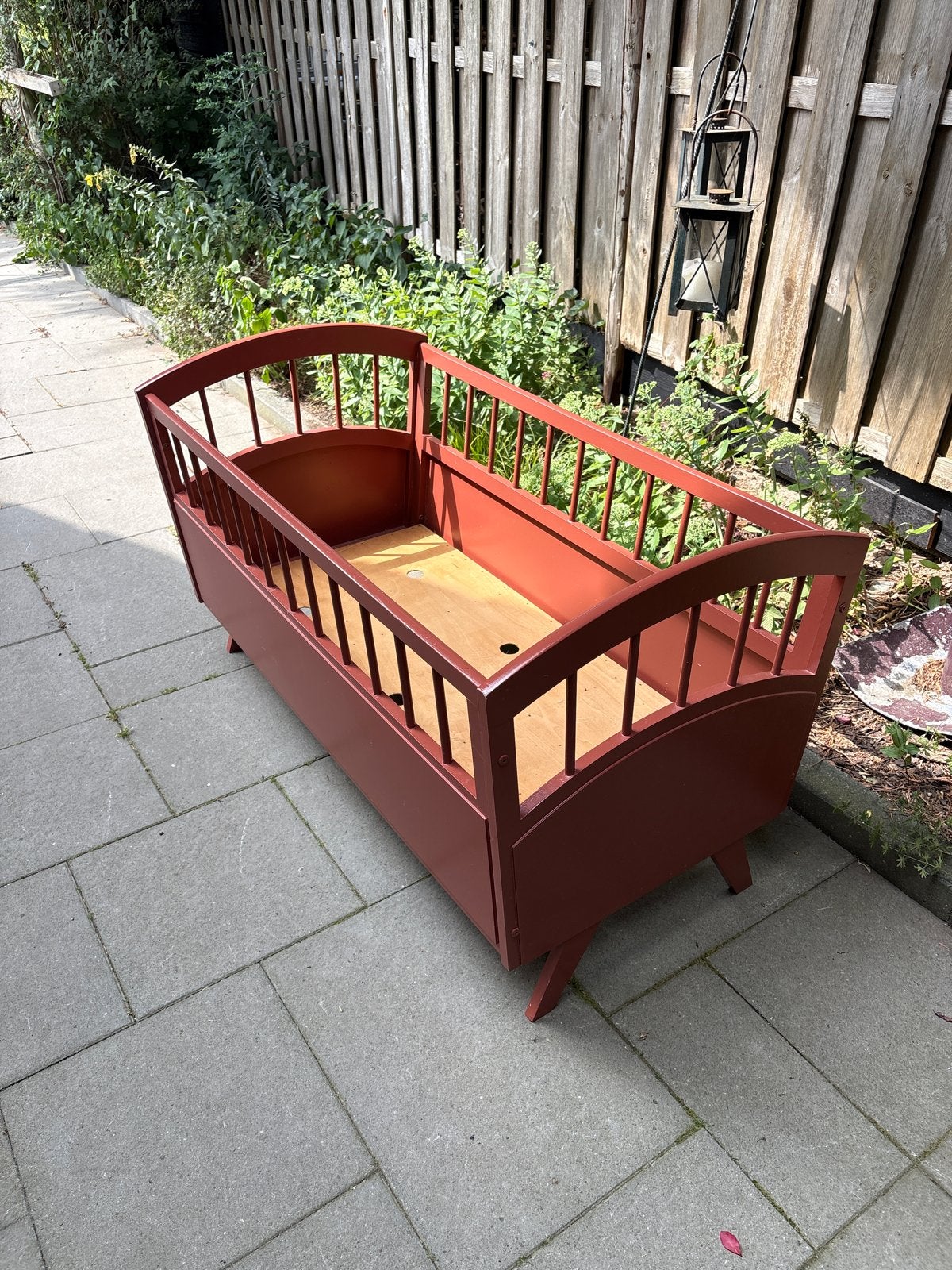 Vintage houten ledikant/wieg, Kinderen en Baby's, Babywiegjes en Ledikanten, Ophalen, Gebruikt, Ledikant