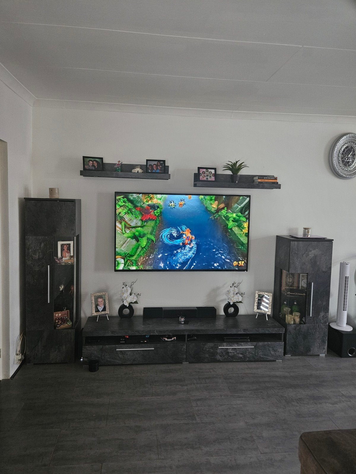 Complete Woonkamerset: TV-meubel, Vitrinekasten en Planken, Ophalen, Overige materialen, Gebruikt, Modern, industrieel